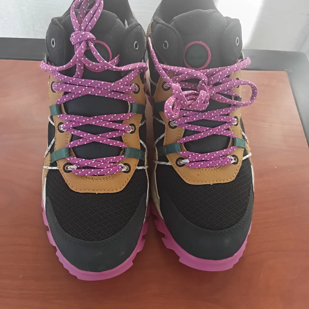 Timberland Women's Black and Pink Hiking Shoes - Picture 6 of 13